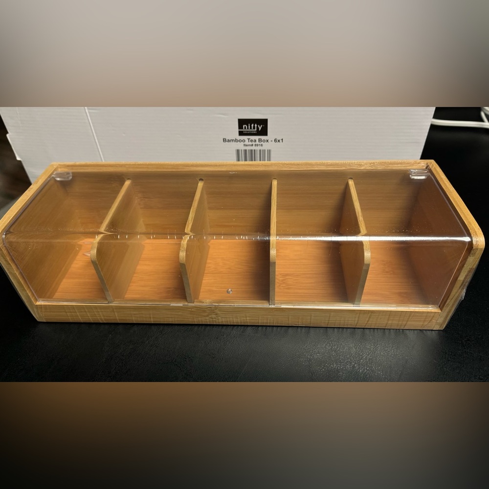 Nifty Bamboo Tea Box - new